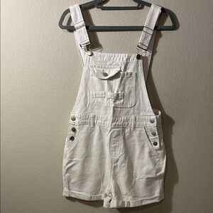 White Denim Overall Shorts size S